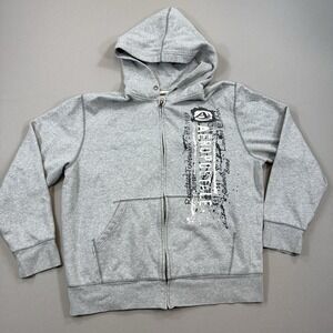 VTG Aeropostale Y2K‎ Hoodie Jacket Men's XL Gray Full Zip Fleece